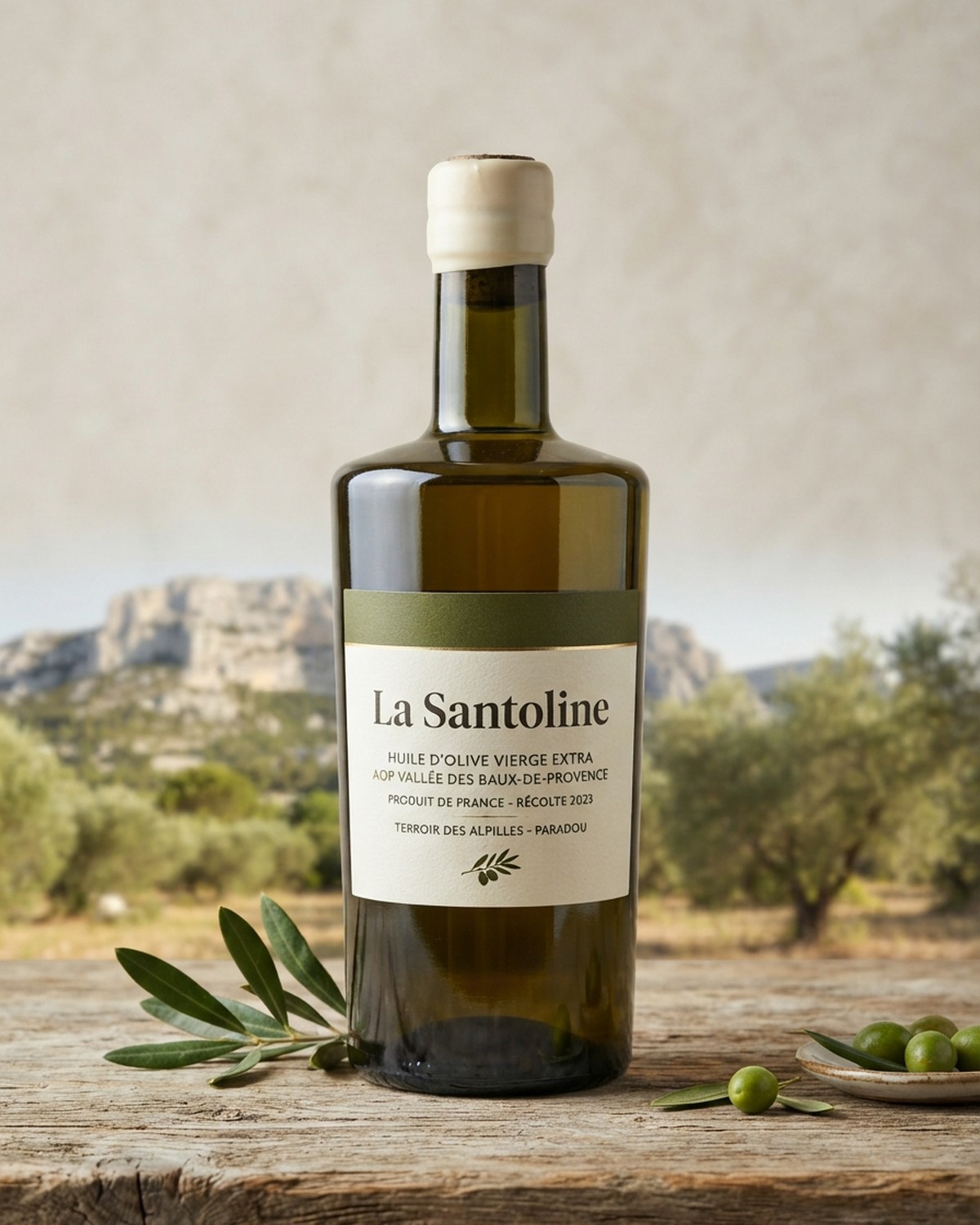 Bouteille d'huile d'olive Fruité Vert La Santoline